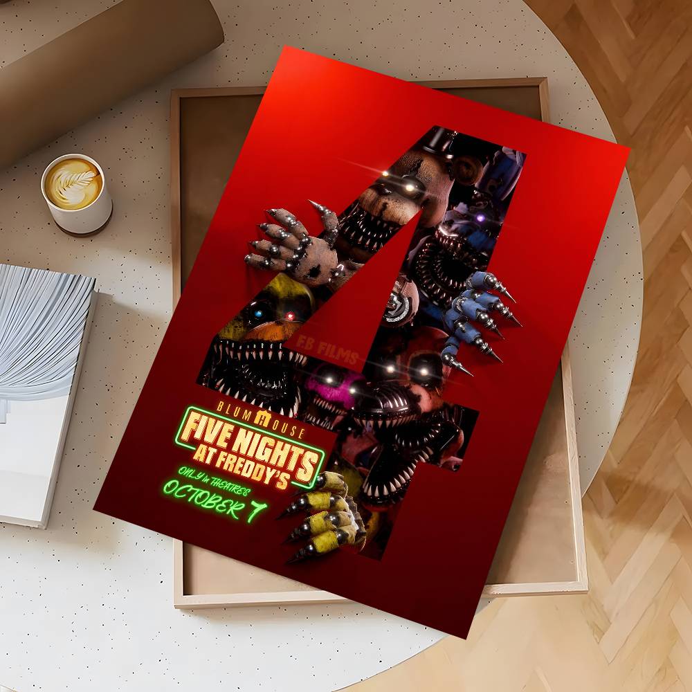Аниме Fnaf Five-nights-At-Freddys 2 Постер Самоклеящаяся Водонепроницаемая Наклейка Для Декора Барной Комнаты Высококачественная Печать Подарок