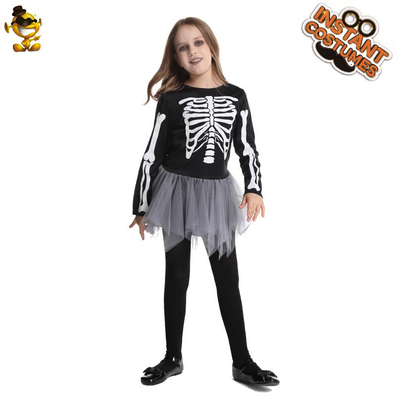 Halloween children's ghost bone skull skirt cosplay masquerade party costumes performance costumes