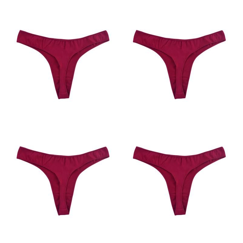4 шт., нижнее белье, женские стринги, сексуальные трусы, хлопковые трусики, женские дышащие стринги, трусы с низкой талией
