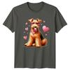 Valentines Day Terrier Dog Heart Glasses Bubble Gum Graphic Unisexs Unisexs Tee