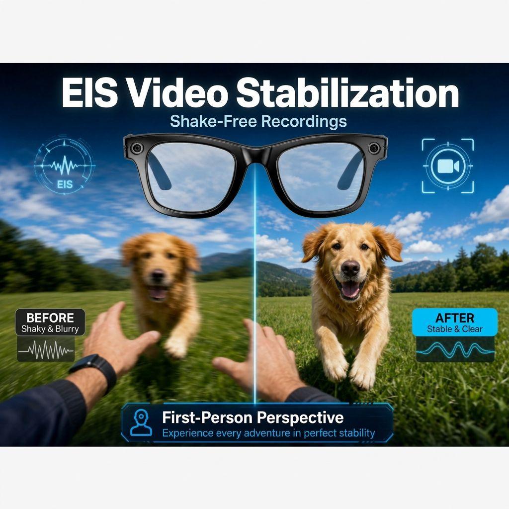 DEBUY 8MP 2K EIS WiFi AI Glasses Camera – Black