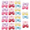 30pcs Elastic Stretch Band Dog Bow Hair Tie Inlaid Rhinestone Ribbon Hair Band  Party Cosplay