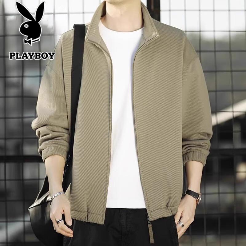 PLAYBOY Men's Spring Autumn Casual Stand Collar Jacket