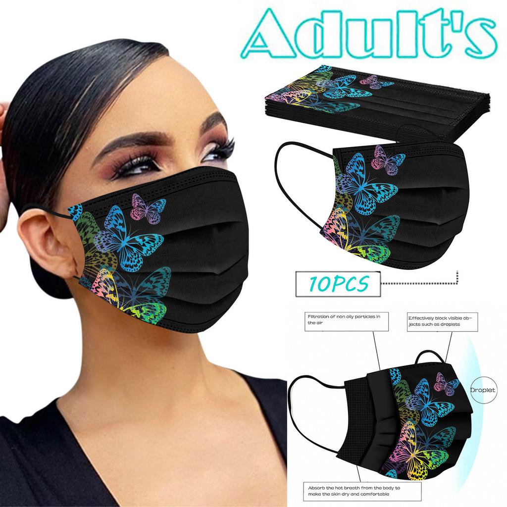 Одноразовая маска для лица для взрослых, женщин и мужчин, промышленная 3-слойная ушная петля, 10 шт.