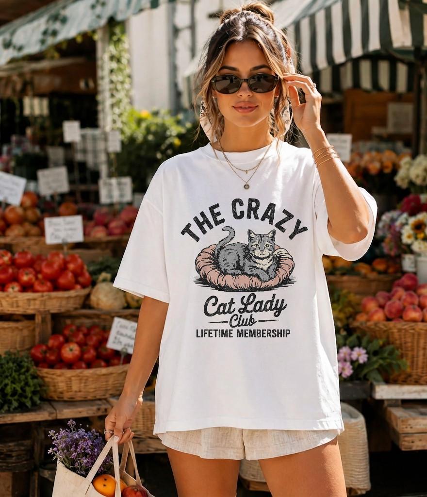 Comfort Colors® The Crazy Cat Lady Club Funny Cat Lover T-Shirt