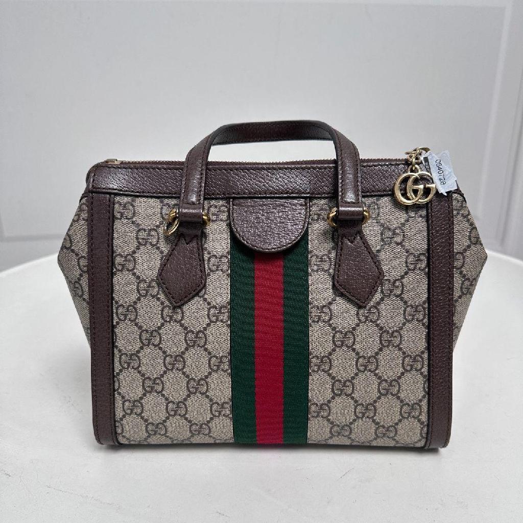 [Pre-Owned] Ophidia Logo Stripe Web Tote Bag - Excellent #63OX9W