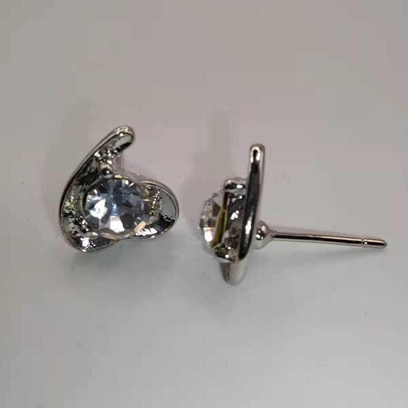 Sace Gems Классические асимметричные серьги с цирконом из медного сплава в форме сердца для женщин, подарки на свадьбу