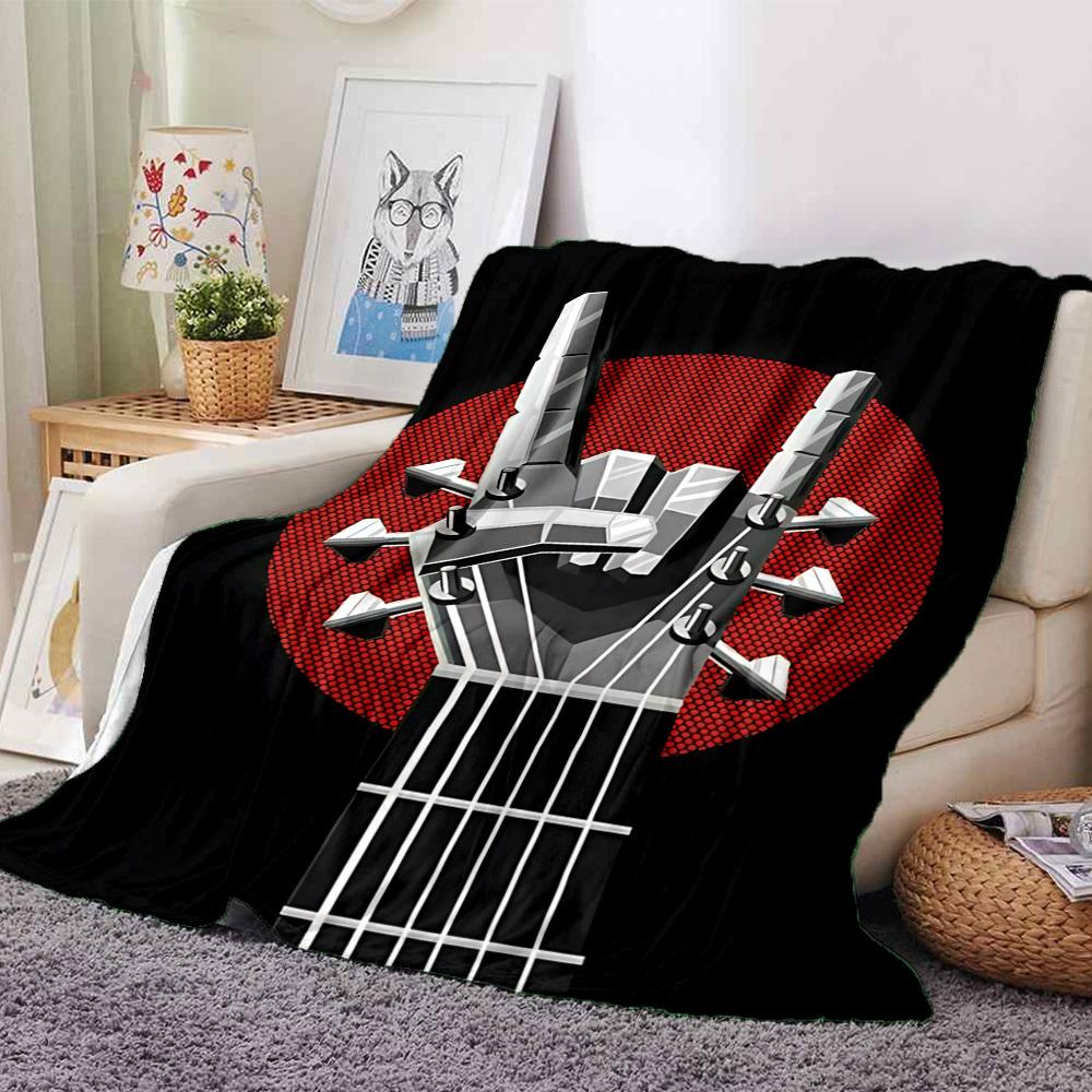1pc guitar headstock Themed Printed Soft and Comfortable Home Blanket, Small Throw Blanket, Nap Blanket, Suitable as a Gift l080