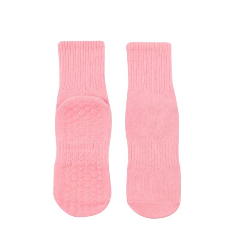 Candy Color Simple Cotton Mid-calf Yoga Socks Women Professional Non-slip Sports Socks Indoor Dance Fitness Pilates Socks