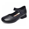 Loafers Women's 2025 Spring New Low-heeled One-word Mary Jane Shoes First-layer Cowhide Korean Version Shallow-mouth Flats