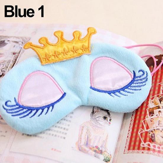 Cute Embroidered Patterns Crown Blindfold Plush 16 Cm 1 Pc