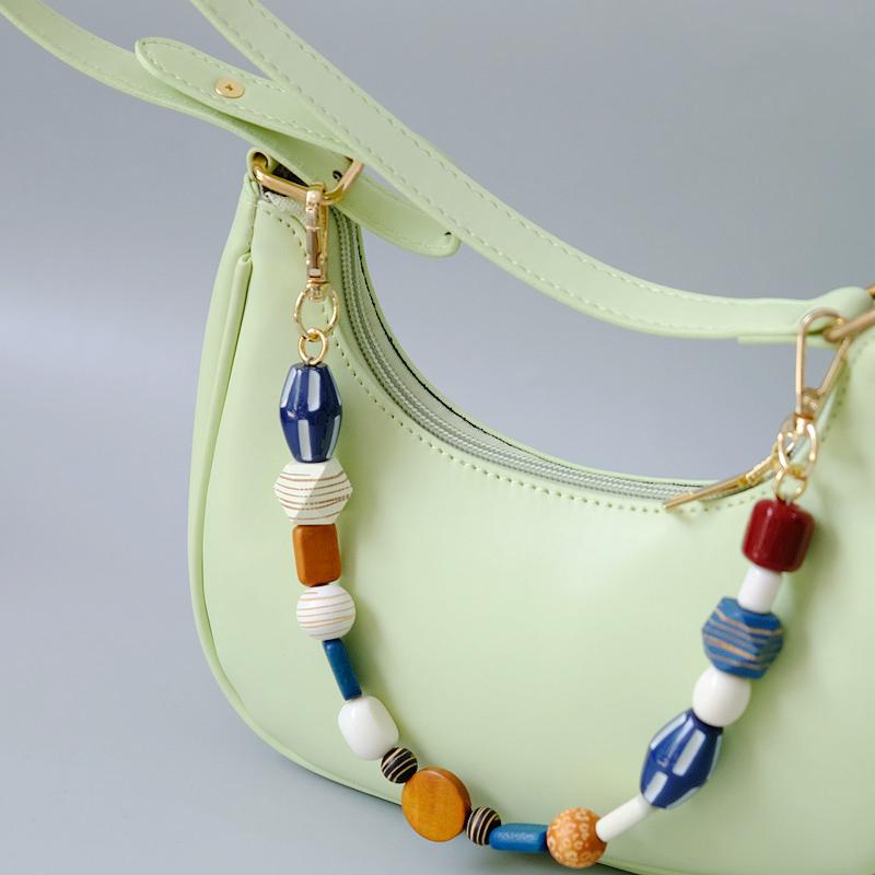 Новая женская сумка, аксессуар, красочные деревянные смоляные бусины, браслет ручной работы, чехол для телефона, ремешок, женская сменная сумка, ручка-цепочка
