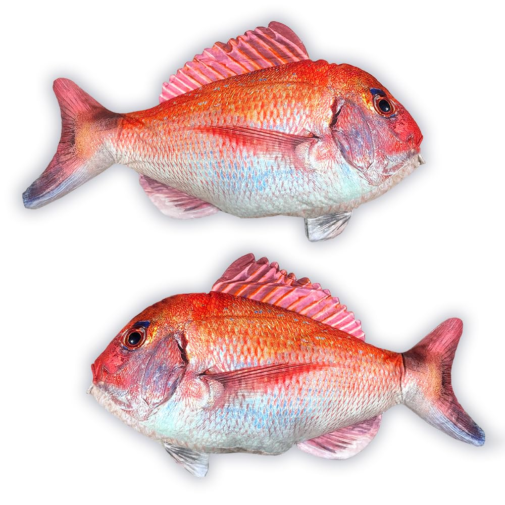Ultra-Realistic Life-Sized Red Sea Bream Plush Toy Cushion 80cm Jigging Figure Toy Fish Display