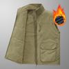 Winter New Fleece-lined Thickened Double-sided Fleece Vest Outdoor Tooling Loose Plus Size Multi-pocket Vest for Men