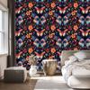 Wallpaper Colorful Butterflies Navy Blue and Burgundy for Living Room and Bedroom 50x1000