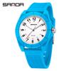 SANDA 6232 Design Soft Student Watch TPU Strap Depth Waterproof Quartz Movement Children Fashion Sports Wrist Watch