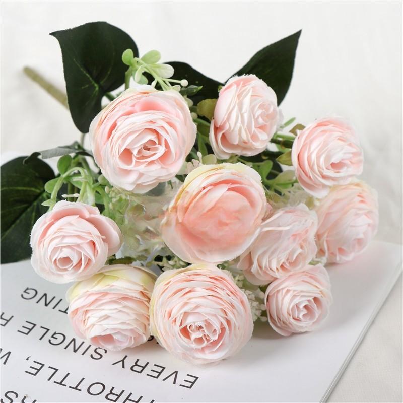 Букет искусственных роз из шелка для украшения дома и свадьбы