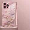 Роскошный чехол для телефона из стекла с розовым узором-бабочкой, розовая металлическая краска, для iPhone 17Air 11 12 13 14 15 16 17 Pro Max Plus 16E