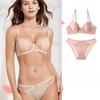 Bunny Ear Cup Women's Underwear Lace Push-Up Bra Large Breasts Small Bra French Style Sexy Lingerie Set