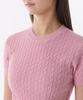 MUSINSA STANDARD WOMAN Women'S Cable Crew Neck Short Sleeve Knit [Pink]