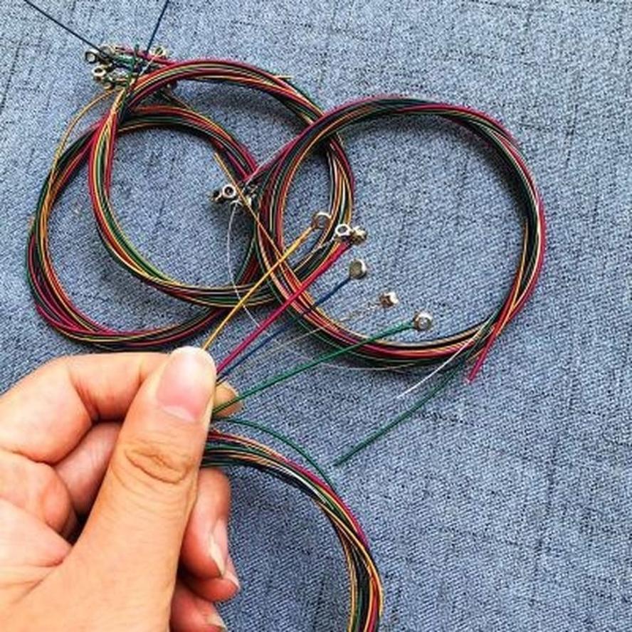 6 шт./набор Радужные Разноцветные Струны для Акустической Фолковой Гитары Классической Гитары Многоцветные