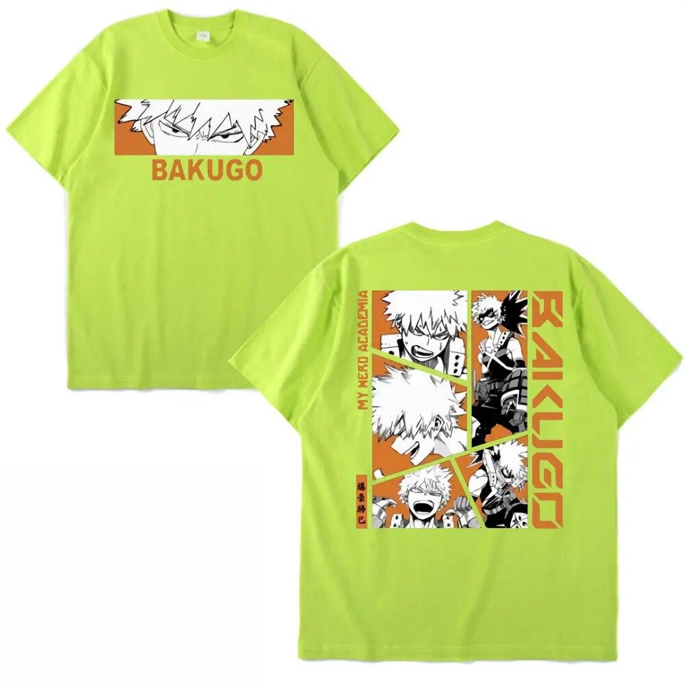 Футболка японского аниме My Hero Academia Bakugou Katsuki, футболка унисекс, женская футболка большого размера в стиле Харадзюку с коротким рукавом, уличная футболка