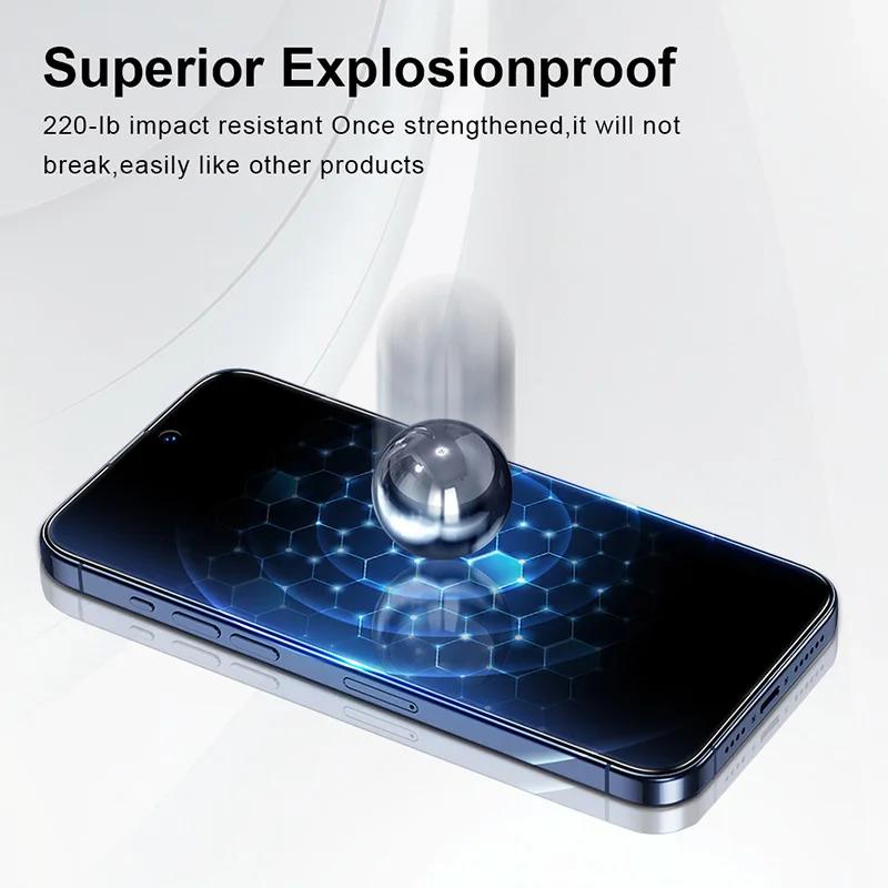 Yangpaly Dustproof Easy Installation HD Screen Protectors for iPhone 16 15 14 Plus 13 12 11 Pro Max X XS XR Tempered Glass Film