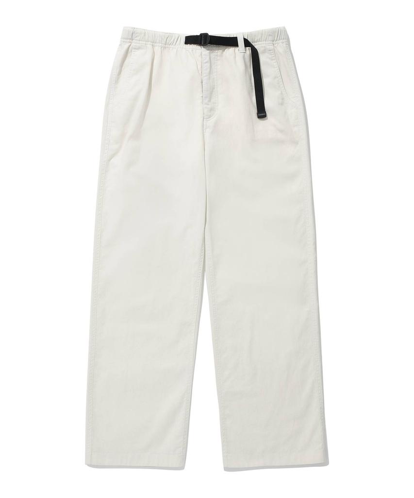 COVERNAT Linen Semi-Wide Buckle Pants Ivory