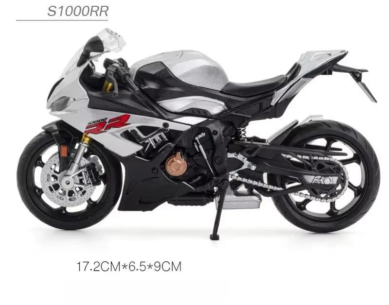 1:12 Yamaha Yzf-r1m Сплав Bmw S1000rr Мотоцикл Игрушки Литая Машина Управление Передним Колесом Резиновые Шины Транспортное Средство Для Мальчика Праздничные Подарки