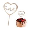 Wooden Cake Topper, 1st Birthday, One Happy Birthday, Heart-Shaped Cake Decoration, Party Decoration, Sweets, Fruits, Bento Box, Celebration, W