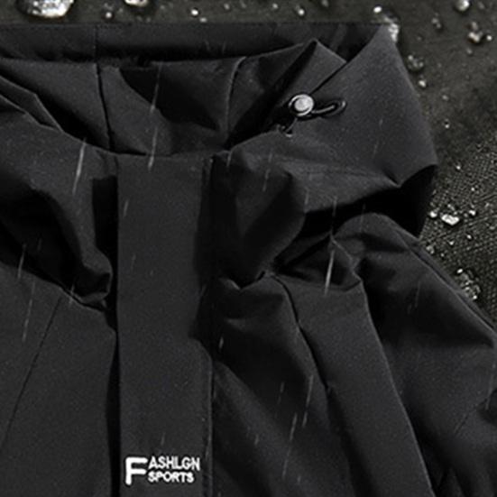 Пара Водонепроницаемая Куртка С Капюшоном Длинный Рукав Весна Осень Повседневная Куртка с Карманами Однотонная Верхняя Одежда для Путешествий на Открытом Воздухе