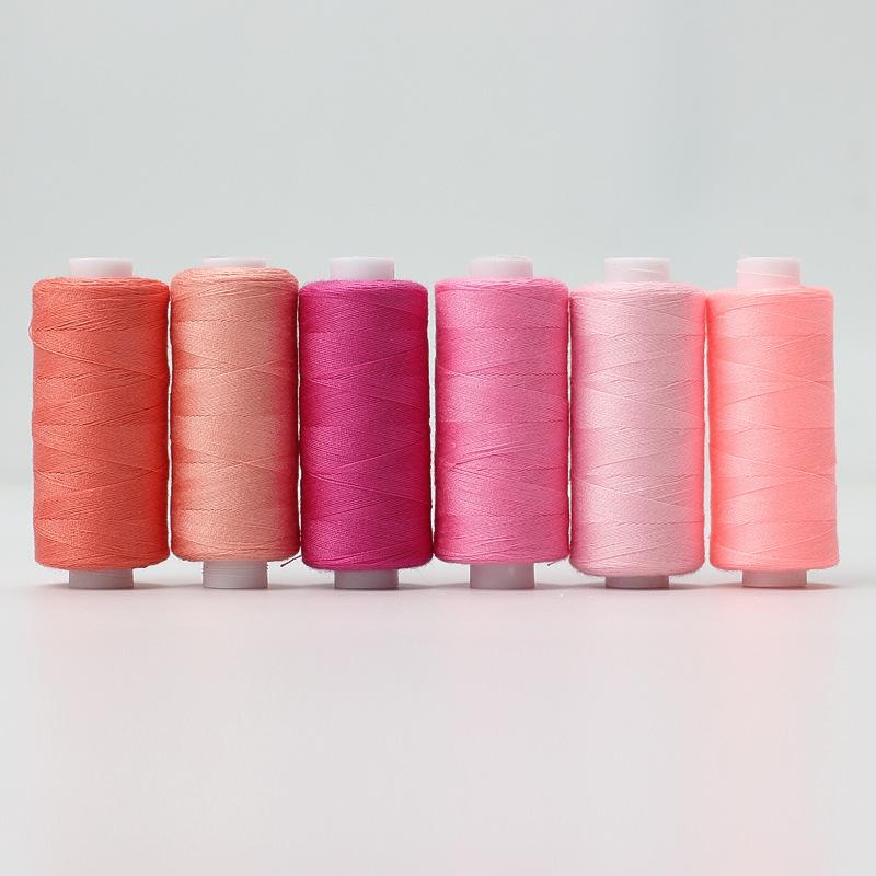 6 Rolls Polyester Sewing Thread Set Assorted Colors Polyester Sewing Machine Thread for Home DIY Manual and Mechanical Sewing