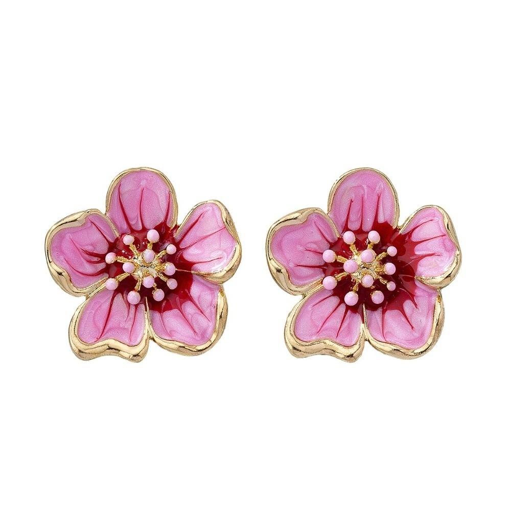 Enamel Floral Stud Earrings Colorful Drop Earrings Sweet Flower Earrings Women