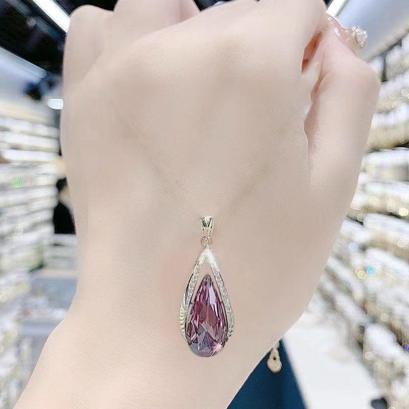 Niche 2024 Трендовое синее геометрическое ожерелье - короткая, стильная цепочка на ключицу для женщин