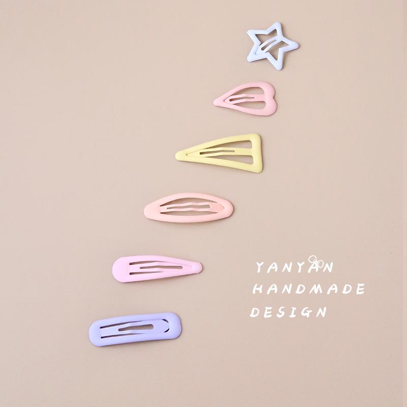 Korean Style Kids' Candy Color Hair Clips: Bangs, Macaron, Star, Heart Clips - Colorful Hair Accessories