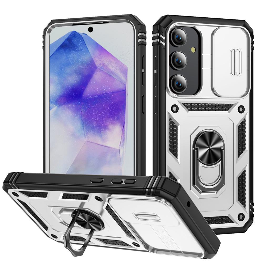 Чехол-держатель Military Armor для Samsung Galaxy S24 S23 S22 S21 Ultra Plus A55 A35 A54 A14 4G 5G Slider Camera Protective Card Card Card Cover