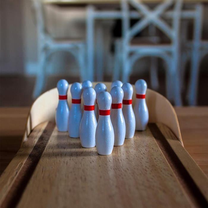 Jeu de bowling de table - Marque - 10 quilles - Pour adultes et enfants - Portable et décoratif