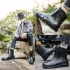 Men's Waterproof Rain Boots Outdoor Solid Color Fishing Boots Fashion Non-slip Waterproof Shoes Solid Color Mid-tube Rain Boots