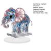 2D Flat Acrylic Elephant Ornament Pink Ears Blue Rhinestone Elephant