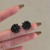 2023 Handmade Obsidian Crystal Flower Beaded Earrings for Women
