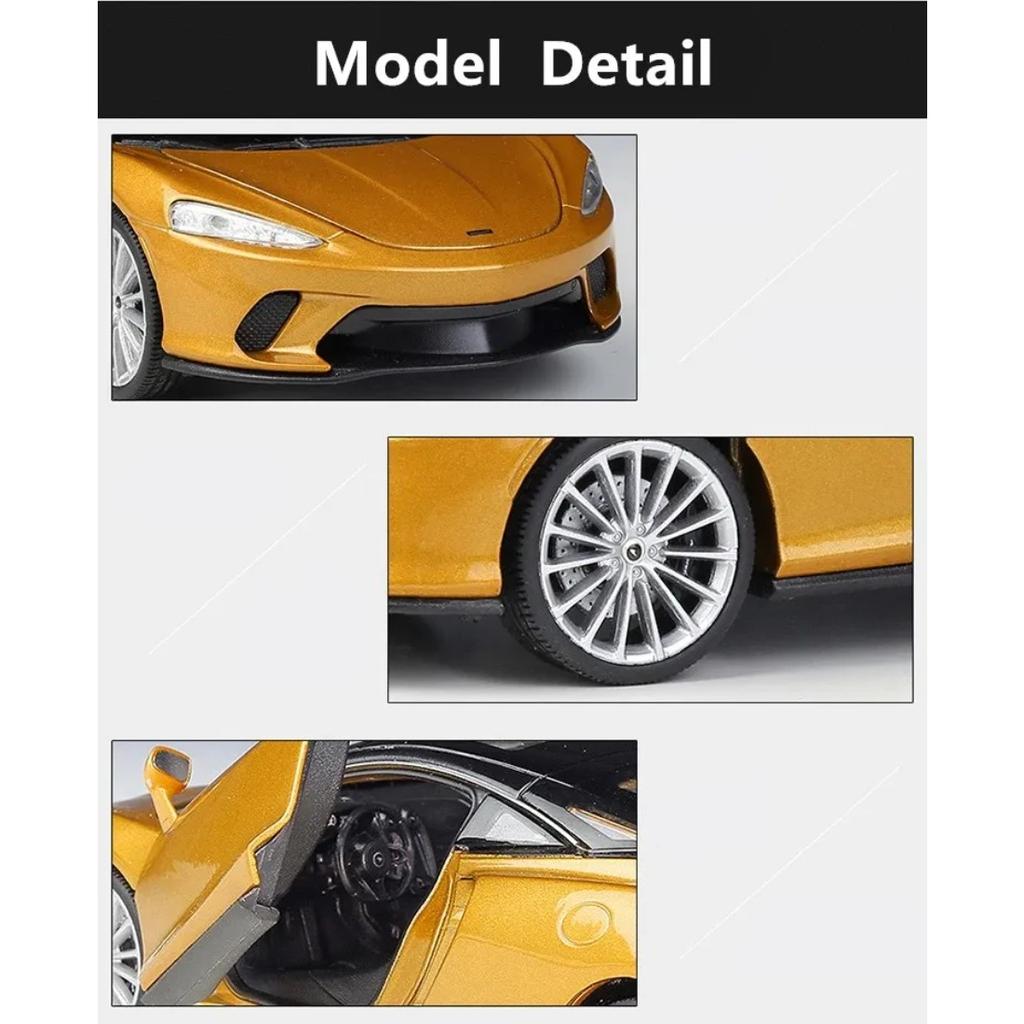 WELLY 1/24 McLaren GT Alloy Sports Car Model Diecasts Metal Scale Car Model Simulation Collection Children's Toy Vehicles Gift