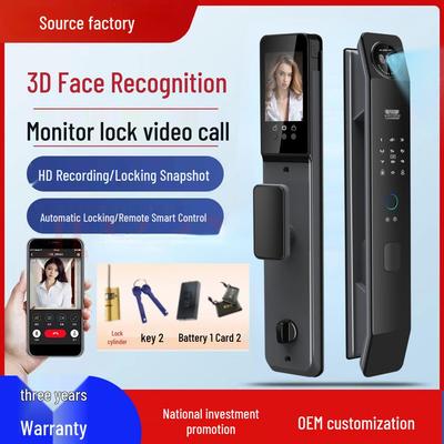 Умный электронный дверной замок с защитой от кражи, распознаванием отпечатка пальца и лица