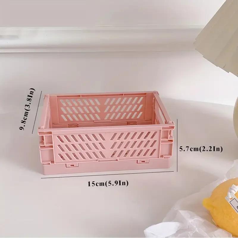 6-color folding plastic storage box, student desk tidying tape, stationery folding basket, storage basket, storage box