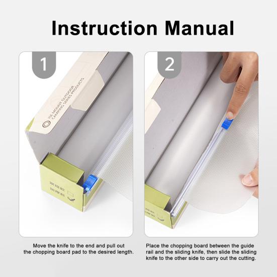 300CM/Roll Outdoor Disposable Cutting Board Mat with Two-Way Slider Cutter Camping BBQ Picnic Anti-Slip Meat Vegetables Cutting Pad