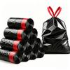 Black Thick Drawstring Plastic Garbage Bags 20 Pcs Leakproof Odor Resistant Tear Resistant for Home Kitchen Office Bathroom