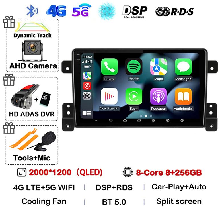 Android 14 Carplay Auto 4G+WiFi DSP для Suzuki Grand Vitara 2005-2015 Автомобильный радиоприемник Мультимедиа Видеоплеер GPS Головное устройство Стерео BT