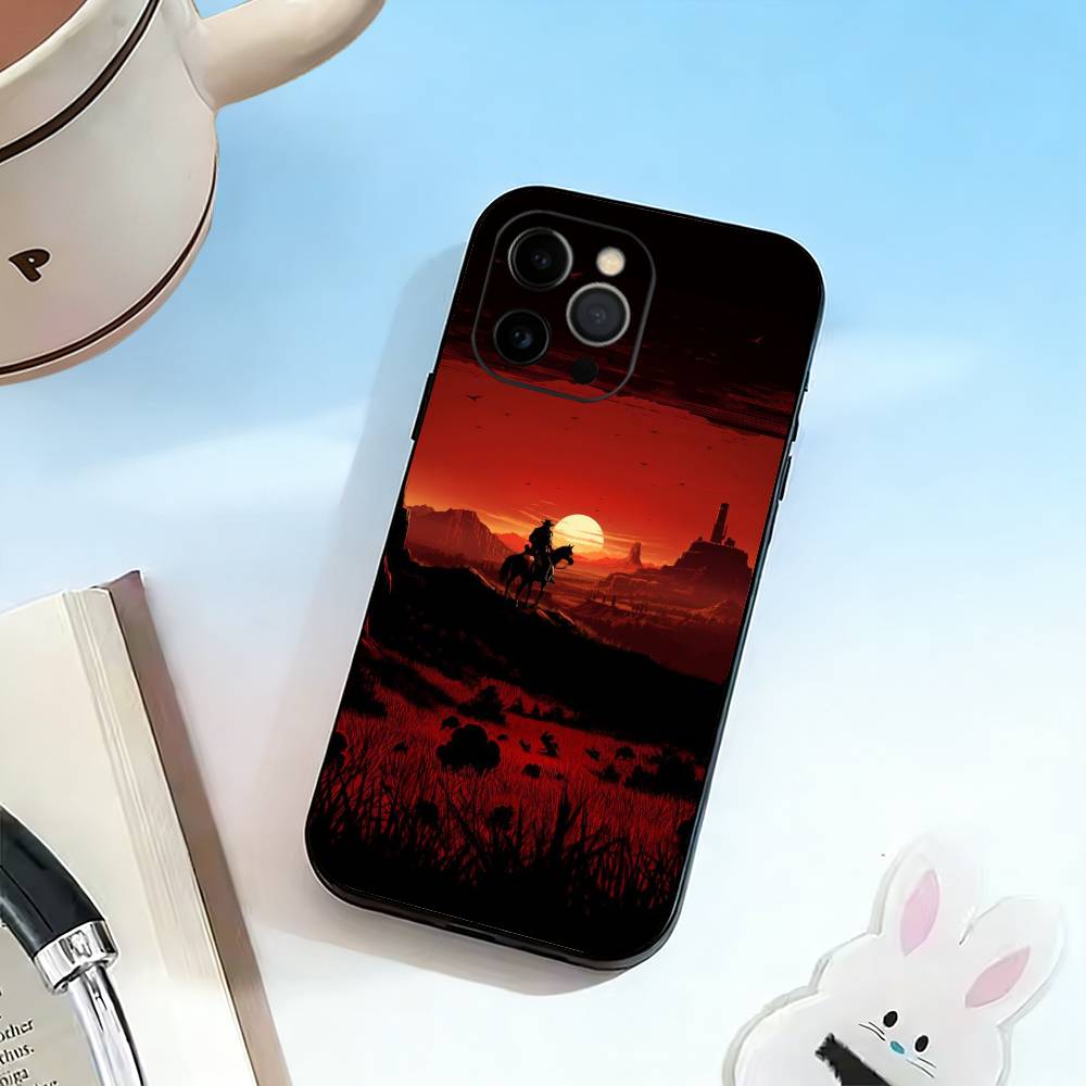 Чехол для телефона Red Dead Redemption 2 для iPhone 17, 16, 15, 14, 13, 12, 11 Plus, Pro Max, Другие Мягкий Черный Чехол