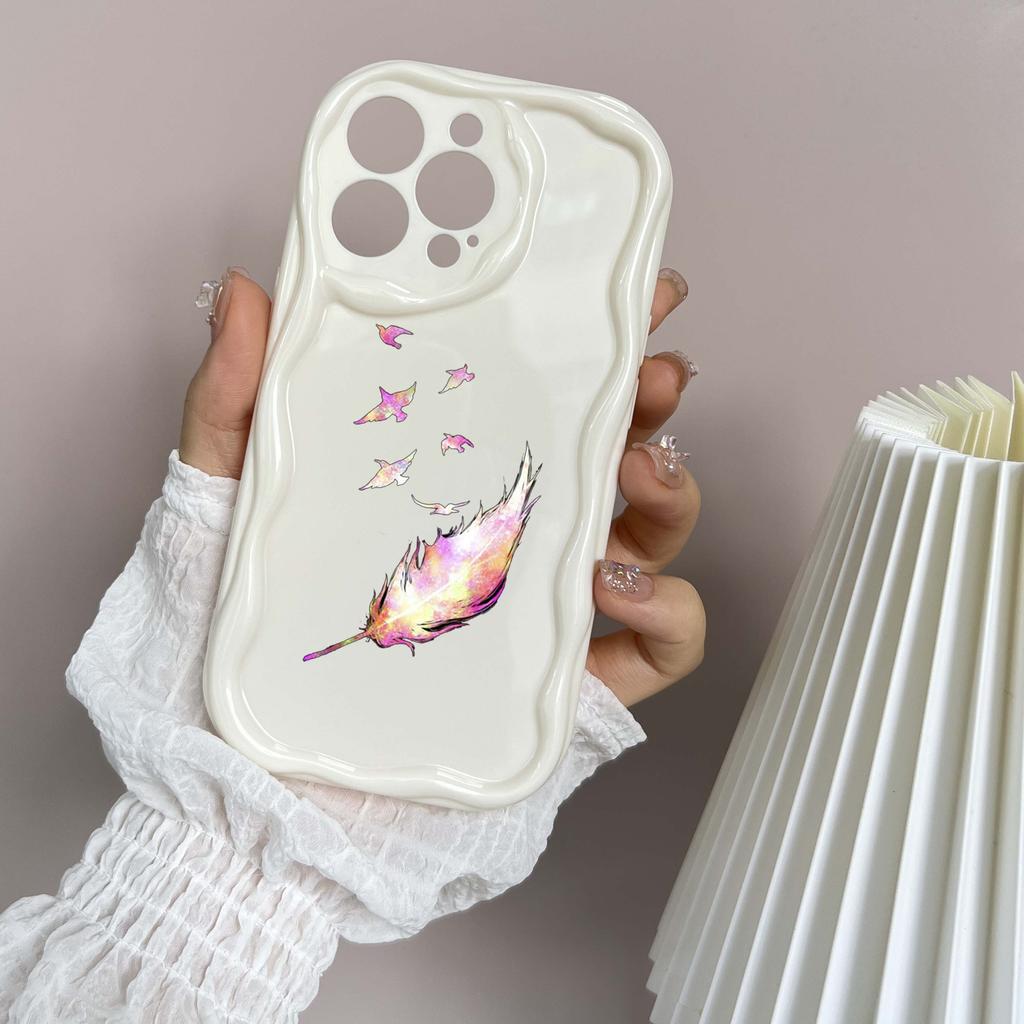 Мягкие волнистые чехлы для телефонов N76 с бабочкой для Samsung A54 A34 A13 A14 S23 S24 Ultra Xiaomi Redmi Note 13 12C Realme Infinix, защитный бампер