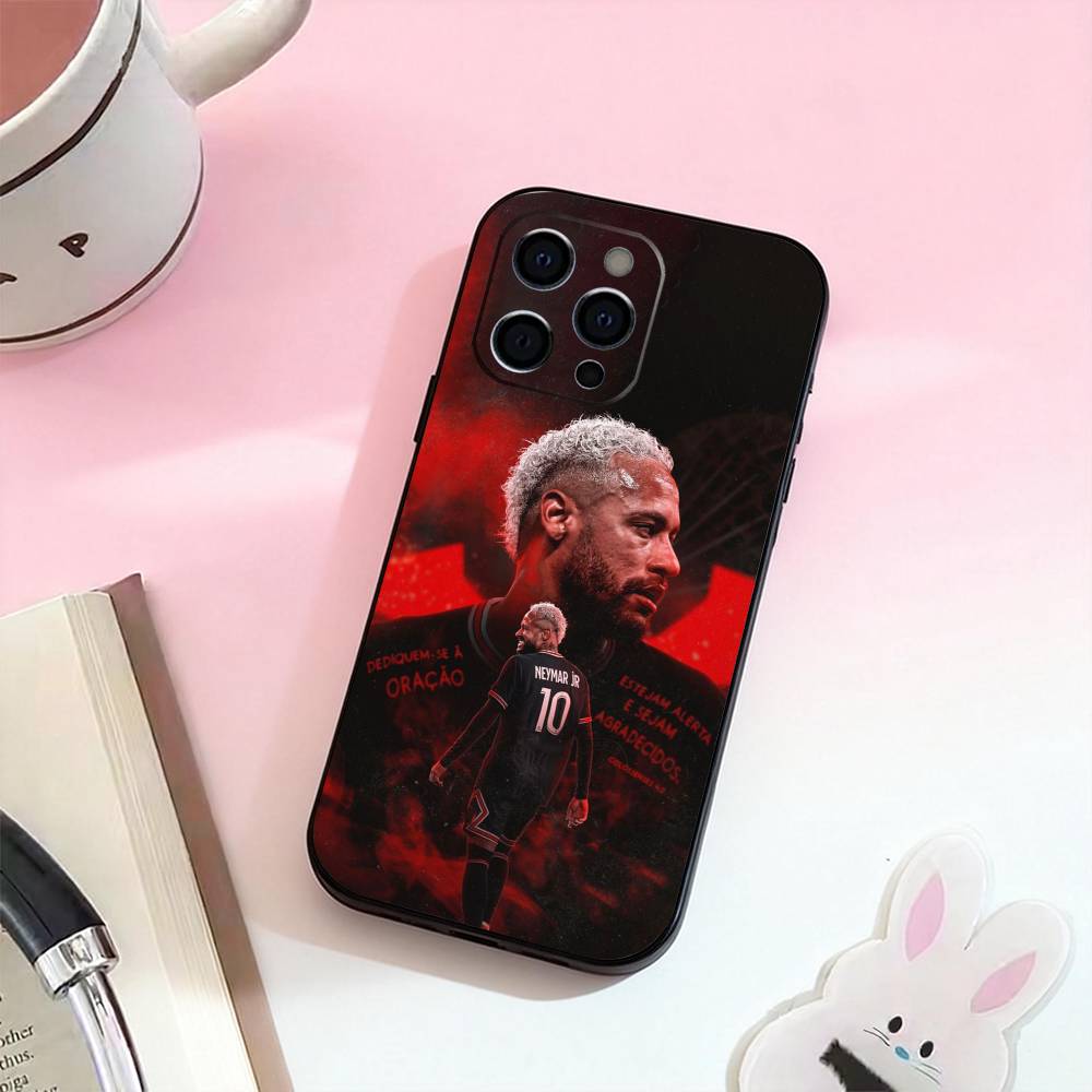 Футбольный Н-Неймар Младший 10 Чехол для телефона для iPhone 17,16,15,14,13,12,11 Plus,Pro Max,Мягкий силиконовый черный чехол