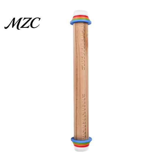 Precision Control Roller for Dough Rolling Pin with Thickness Rings, Ergonomic Measurement Markings Kitchen Tool, Lightweight Pizza Crust Non-Stick